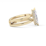 Marquise Double Shank & Hidden Halo Lab Grown Diamond Engagement Ring