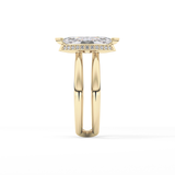 Marquise Double Shank & Hidden Halo Lab Grown Diamond Engagement Ring