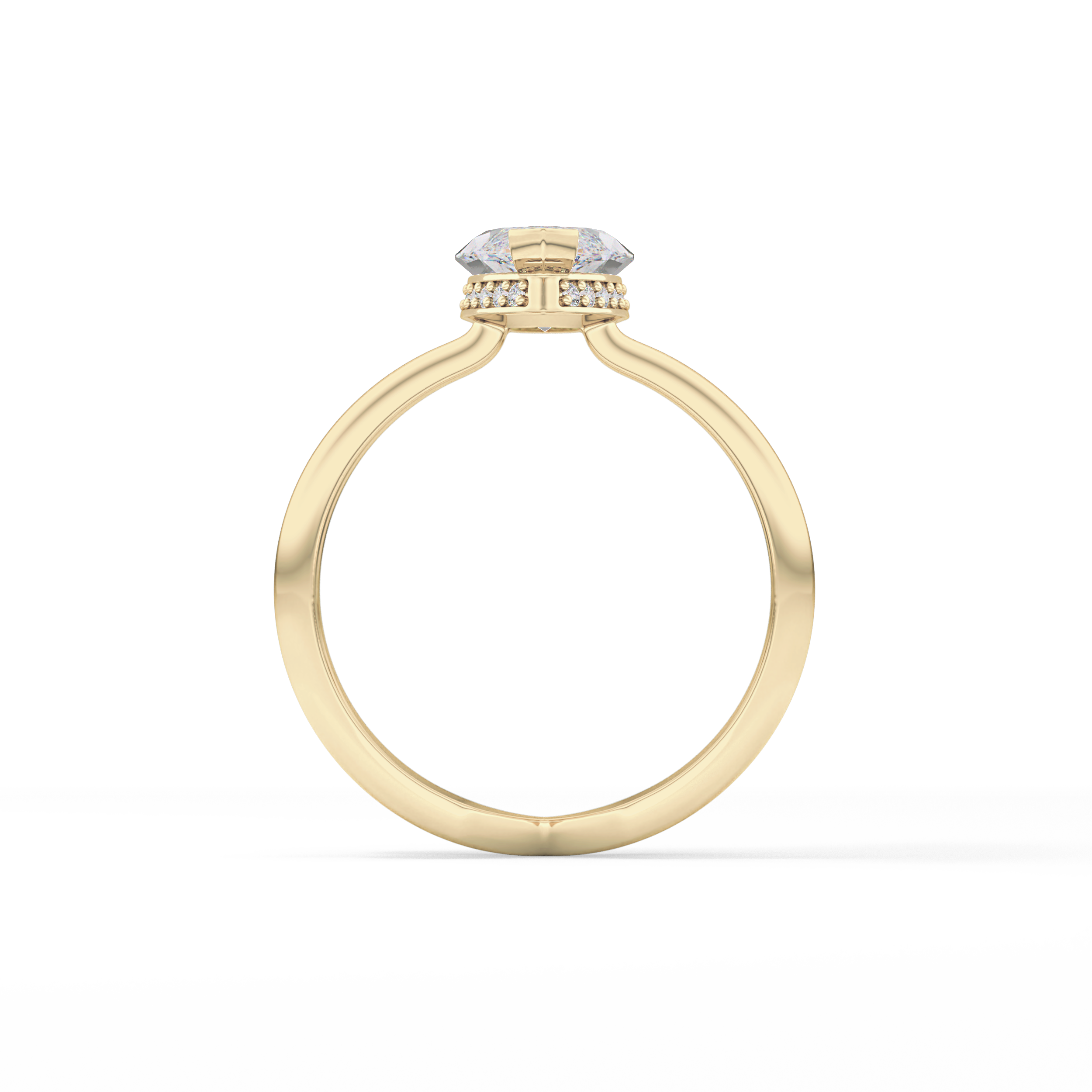 Marquise Double Shank & Hidden Halo Lab Grown Diamond Engagement Ring
