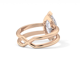 Marquise Double Shank & Hidden Halo Lab Grown Diamond Engagement Ring