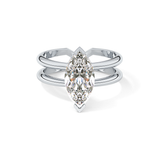 Marquise Double Shank & Hidden Halo Lab Grown Diamond Engagement Ring