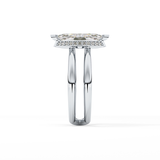 Marquise Double Shank & Hidden Halo Lab Grown Diamond Engagement Ring
