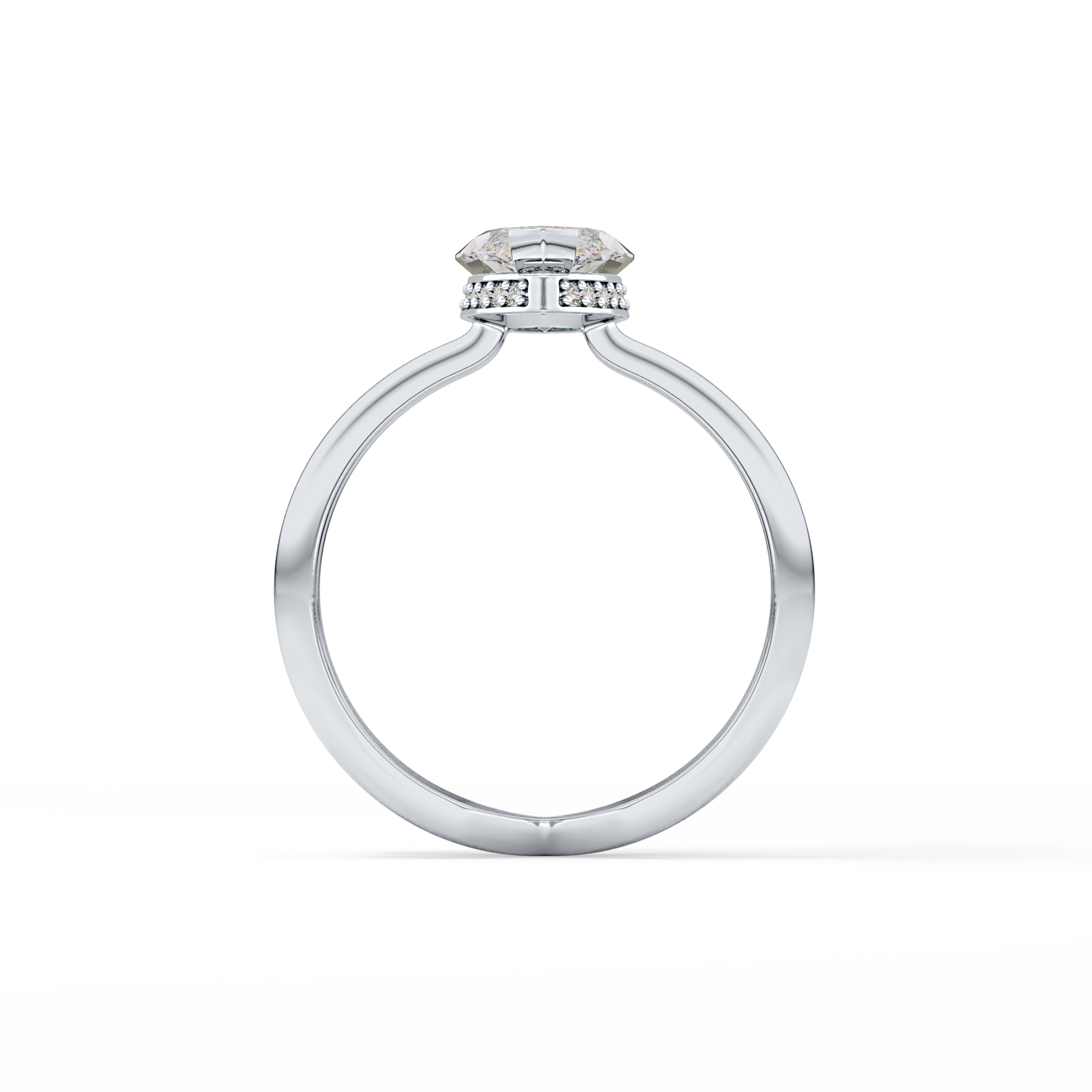 Marquise Double Shank & Hidden Halo Lab Grown Diamond Engagement Ring