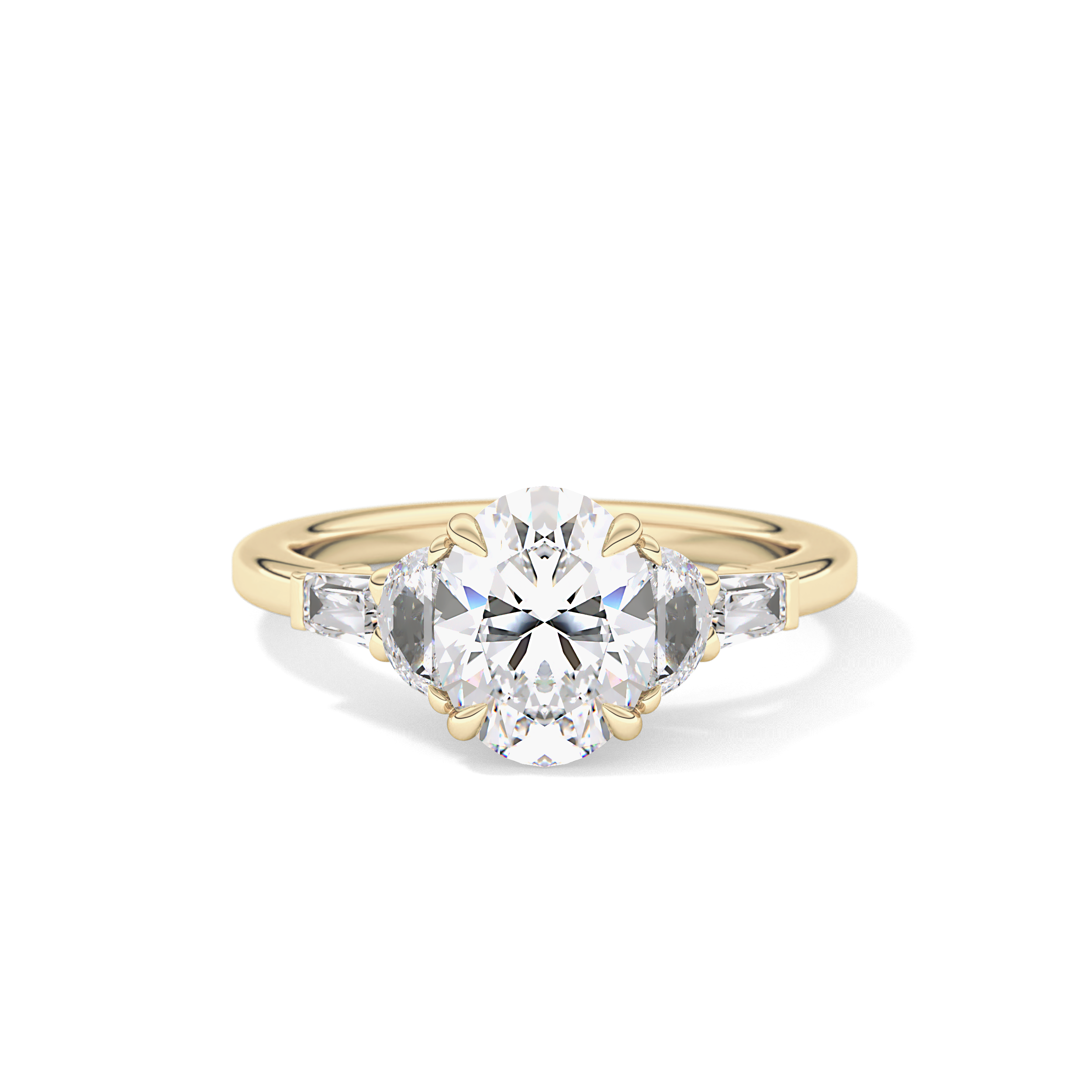 Oval Cluster Lab Grown Diamond Engagement Ring