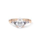 Oval Cluster Lab Grown Diamond Engagement Ring