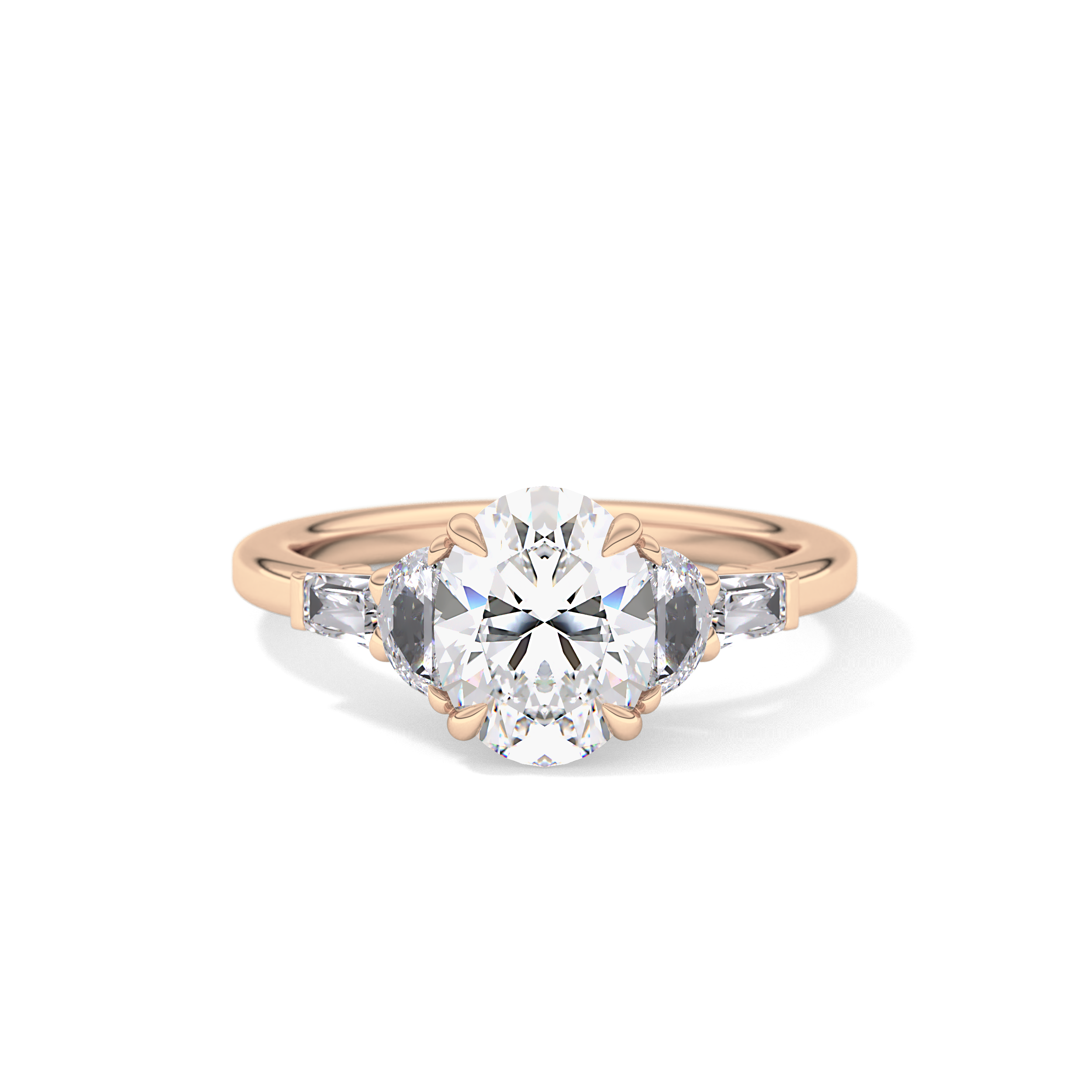Oval Cluster Lab Grown Diamond Engagement Ring