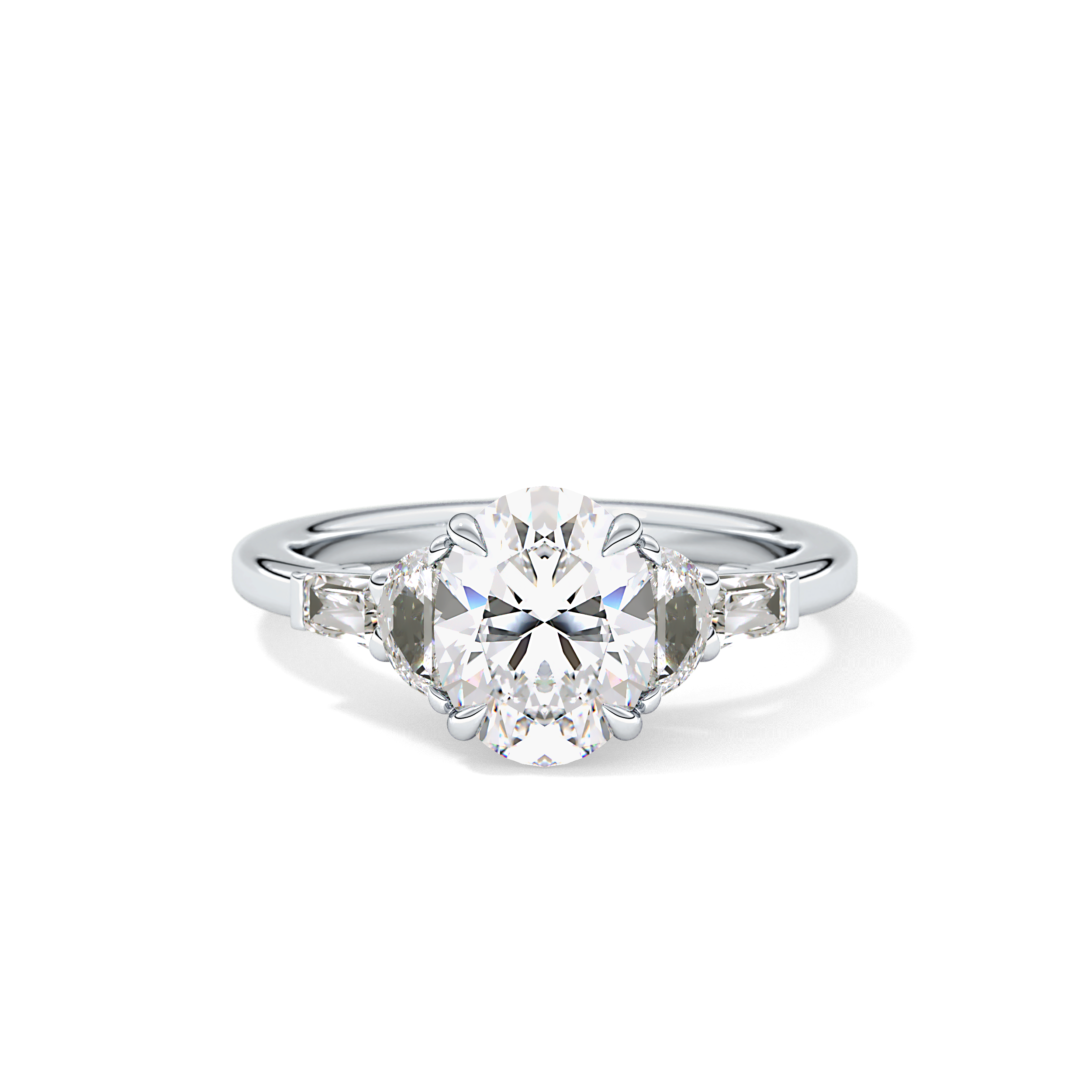 Oval Cluster Lab Grown Diamond Engagement Ring