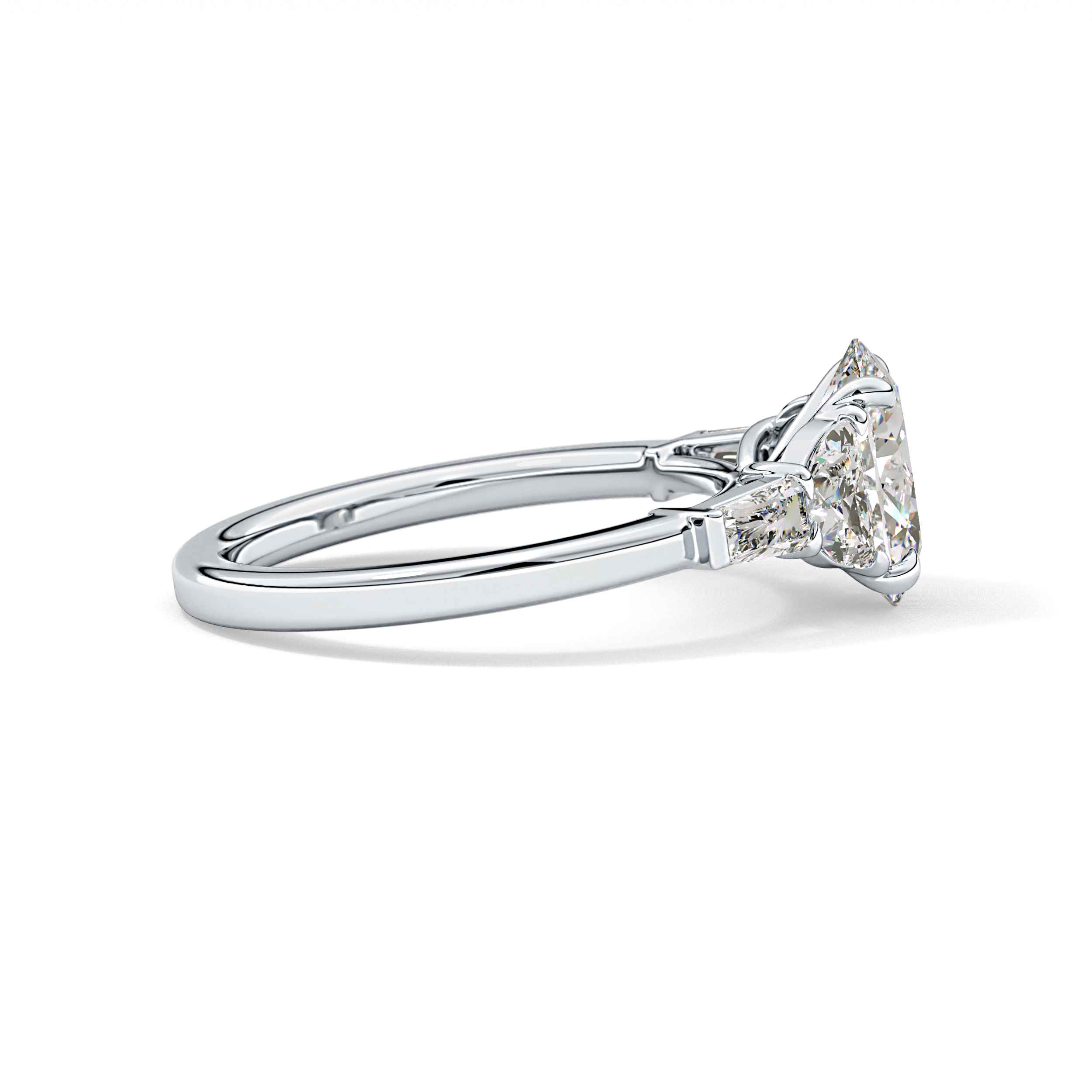 Oval Cluster Lab Grown Diamond Engagement Ring