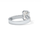Emerald Half Bezel & Pave Lab Grown Diamond Engagement Ring