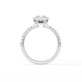 Emerald Half Bezel & Pave Lab Grown Diamond Engagement Ring