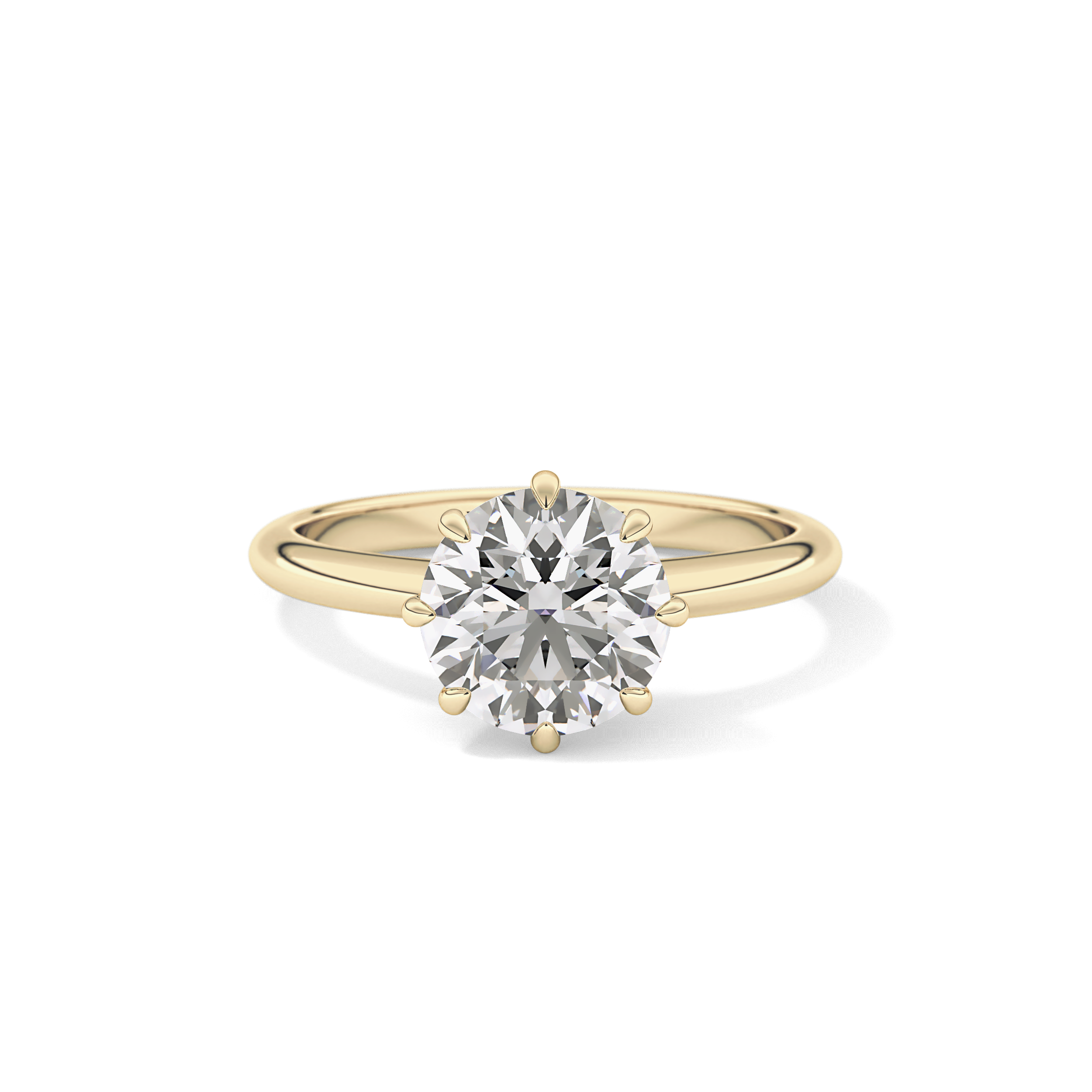 Round Solitaire Lab Grown Diamond Engagement Ring