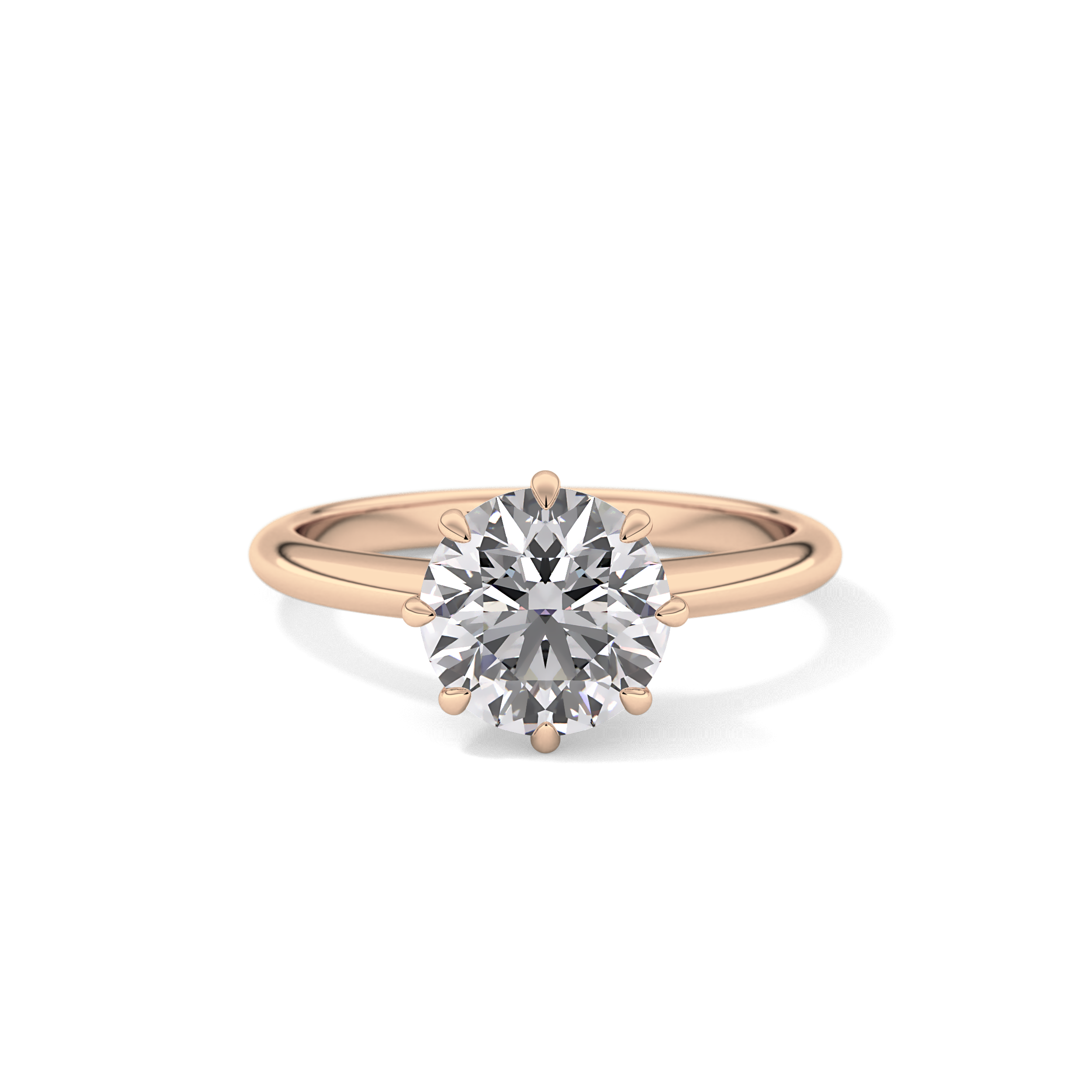Round Solitaire Lab Grown Diamond Engagement Ring