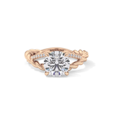 Round Pave Twisted Shank Lab Grown Diamond Engagement Ring