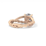 Round Pave Twisted Shank Lab Grown Diamond Engagement Ring