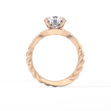 Round Pave Twisted Shank Lab Grown Diamond Engagement Ring
