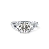 Round Pave Twisted Shank Lab Grown Diamond Engagement Ring