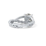 Round Pave Twisted Shank Lab Grown Diamond Engagement Ring