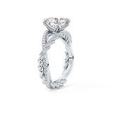 Round Pave Twisted Shank Lab Grown Diamond Engagement Ring
