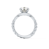 Round Pave Twisted Shank Lab Grown Diamond Engagement Ring