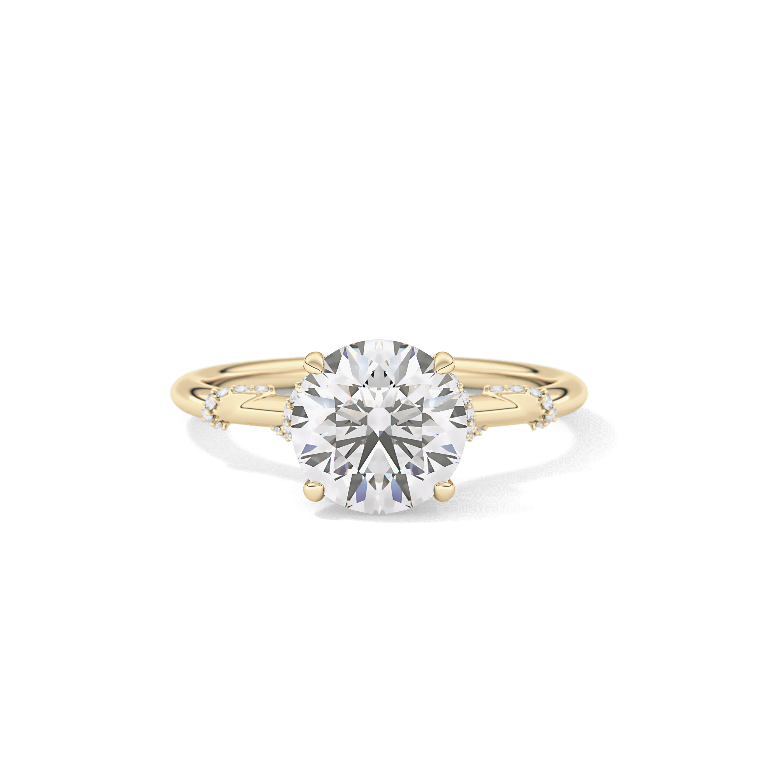 Round Hidden Halo Lab Grown Diamond Engagement Ring