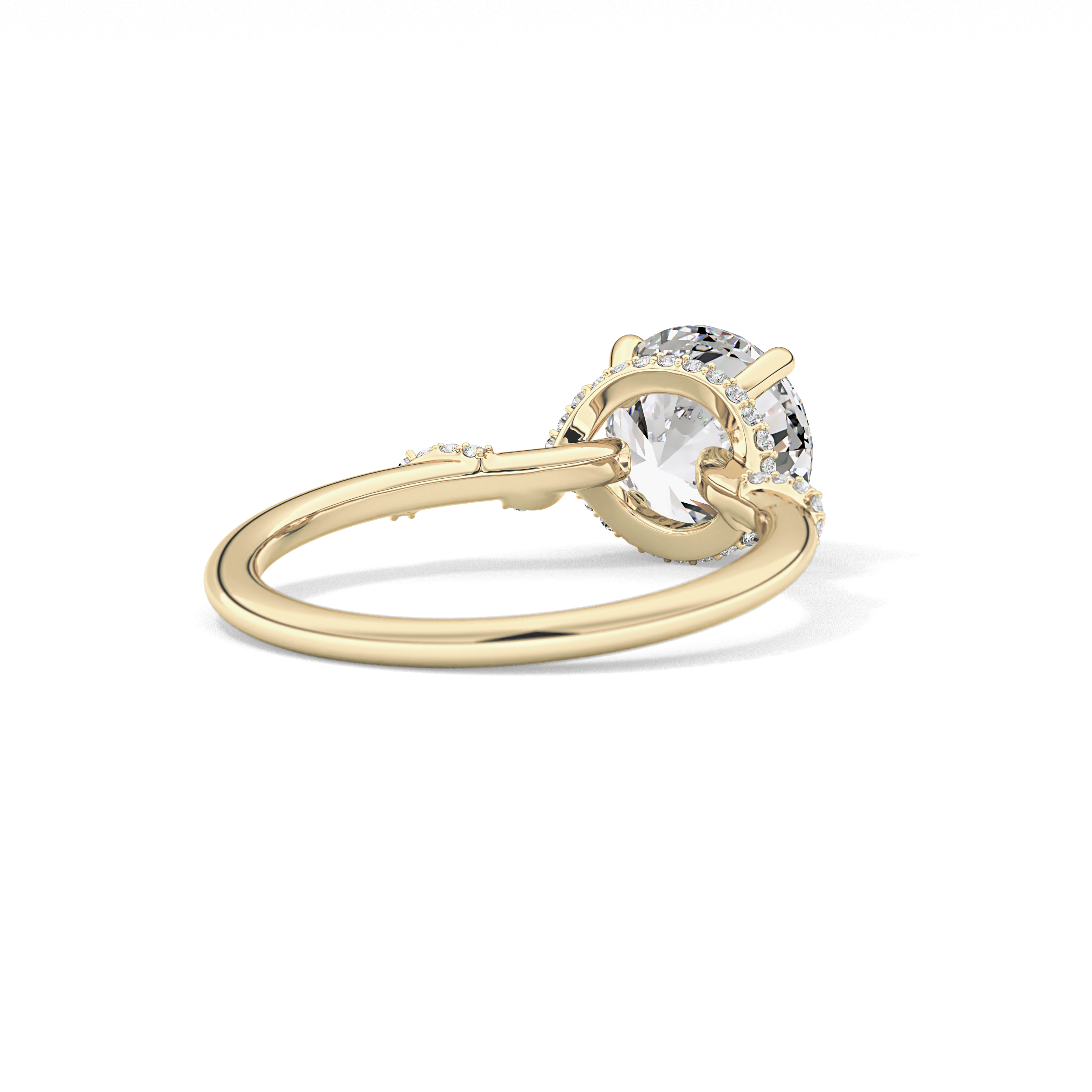 Round Hidden Halo Lab Grown Diamond Engagement Ring