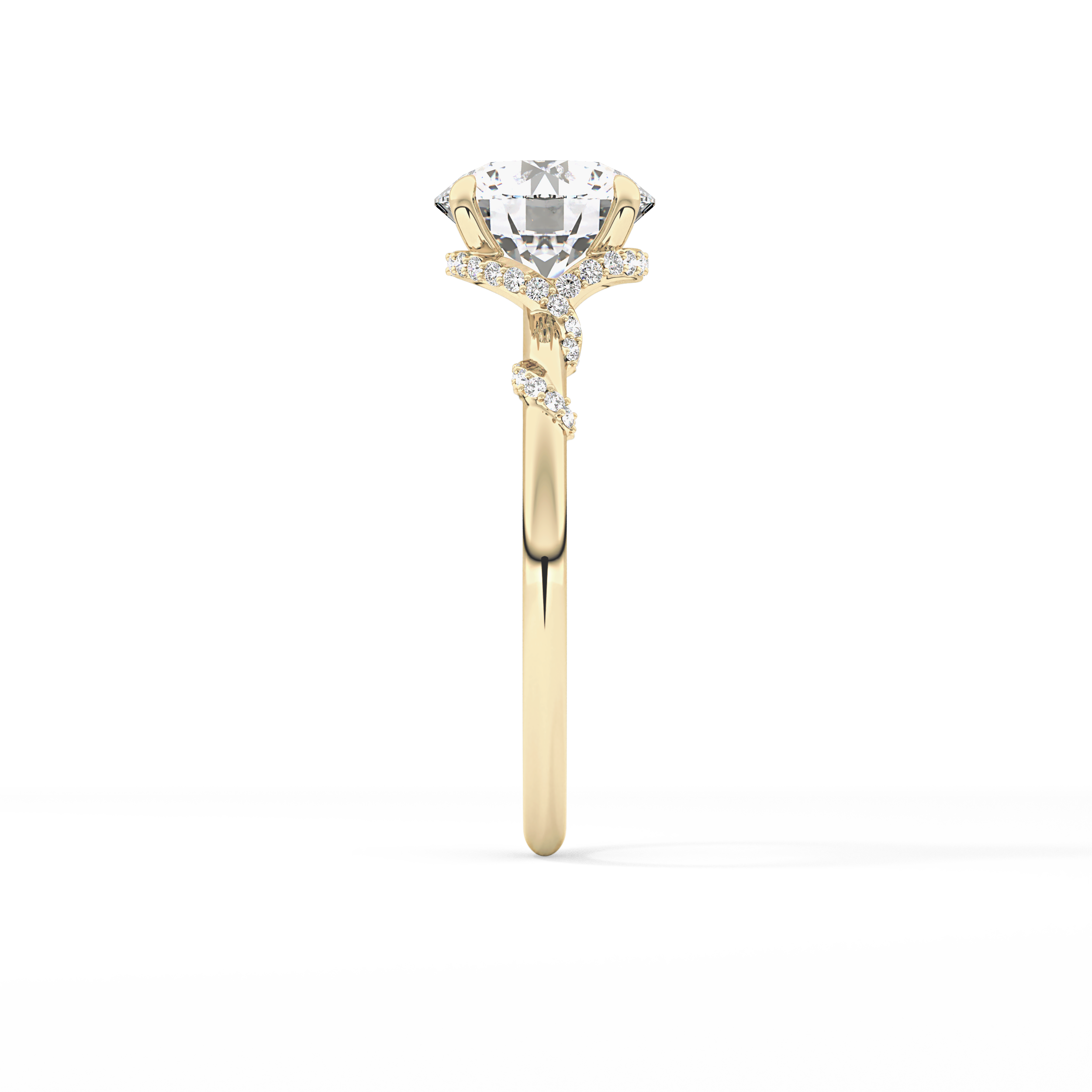 Round Hidden Halo Lab Grown Diamond Engagement Ring
