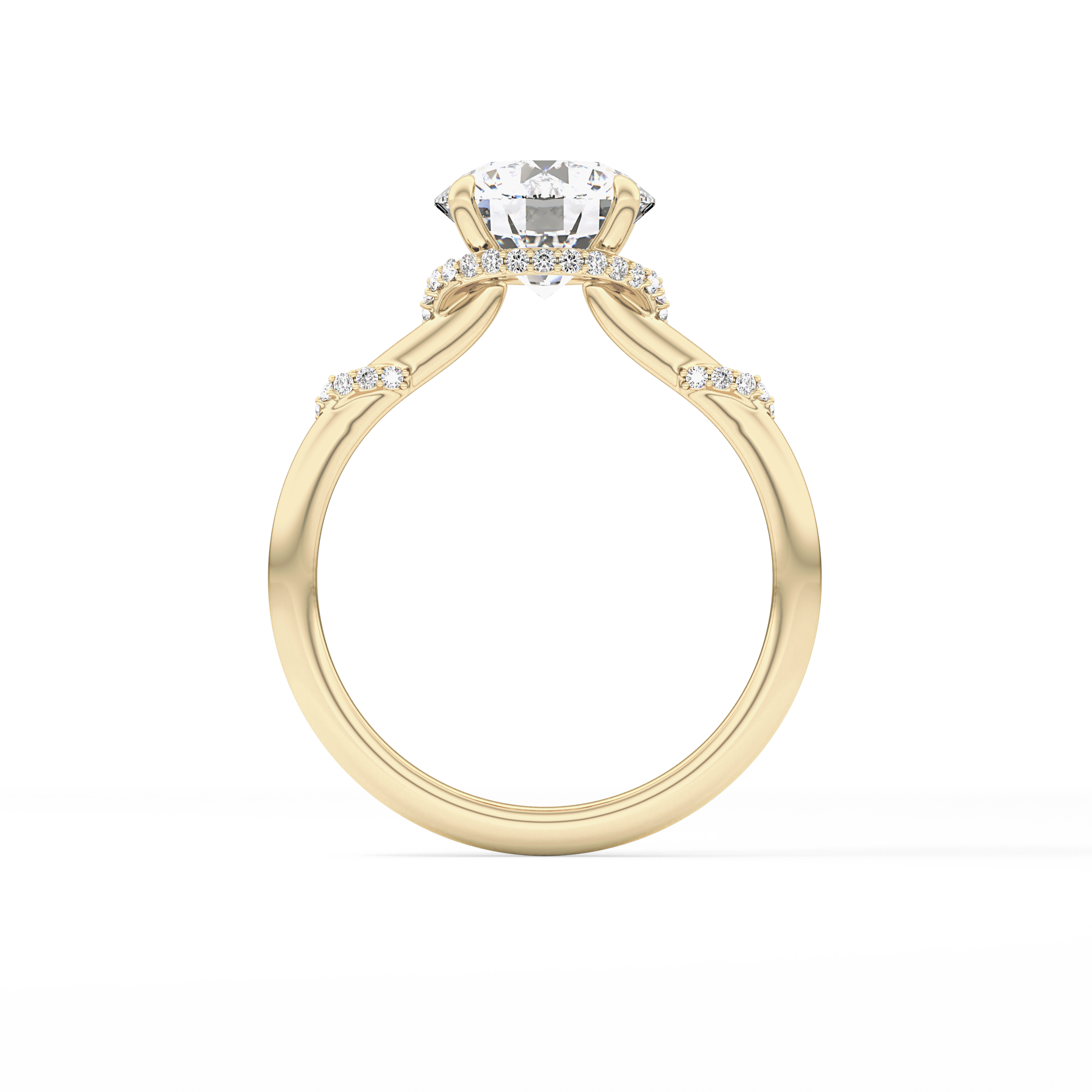Round Hidden Halo Lab Grown Diamond Engagement Ring