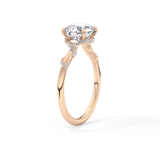 Round Hidden Halo Lab Grown Diamond Engagement Ring