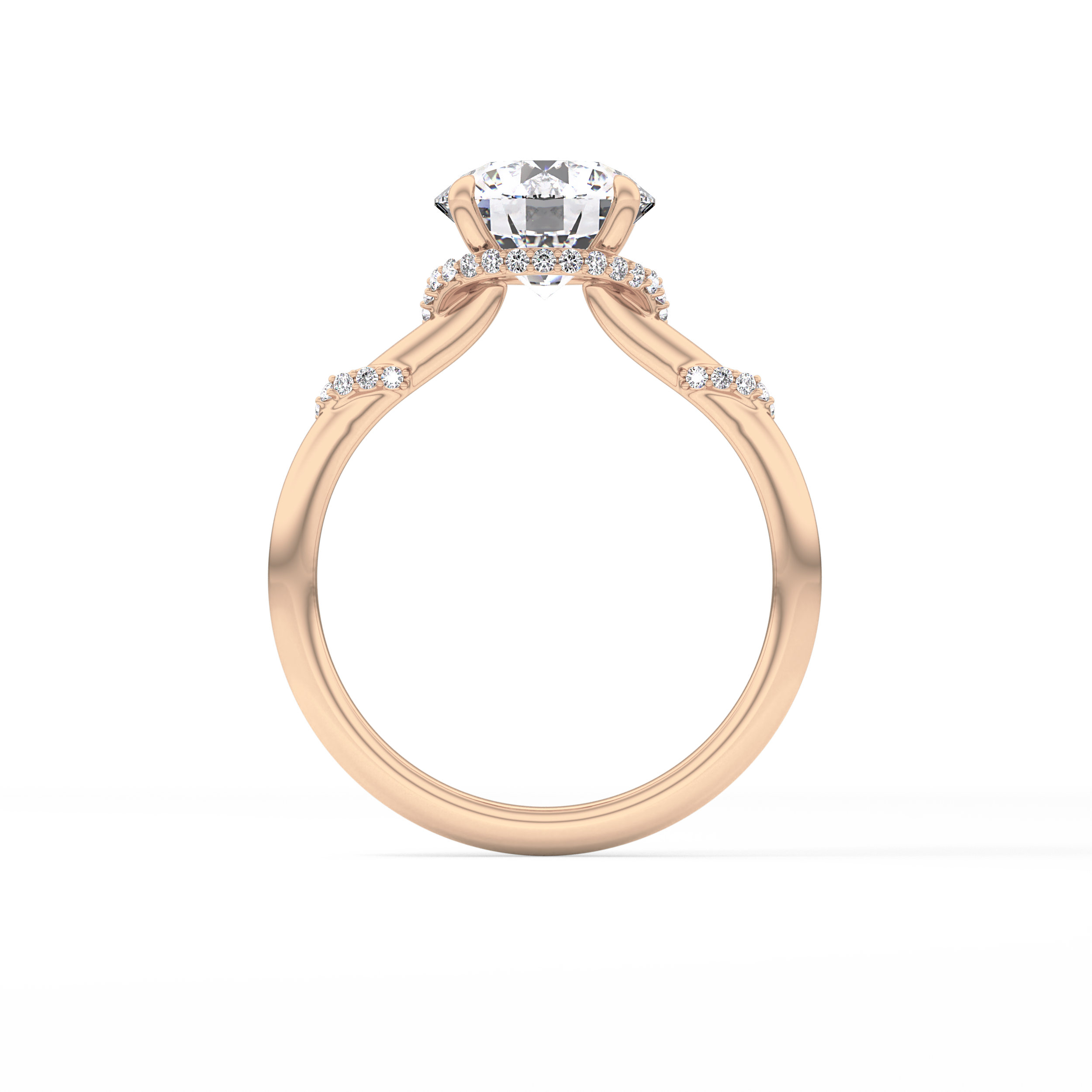 Round Hidden Halo Lab Grown Diamond Engagement Ring