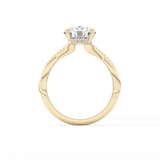 Round Hidden Halo & Pave Lab Grown Diamond Engagement Ring