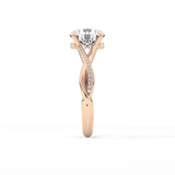 Round Hidden Halo & Pave Lab Grown Diamond Engagement Ring