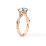 Round Hidden Halo & Pave Lab Grown Diamond Engagement Ring
