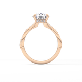Round Hidden Halo & Pave Lab Grown Diamond Engagement Ring