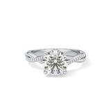 Round Hidden Halo & Pave Lab Grown Diamond Engagement Ring
