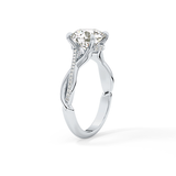 Round Hidden Halo & Pave Lab Grown Diamond Engagement Ring