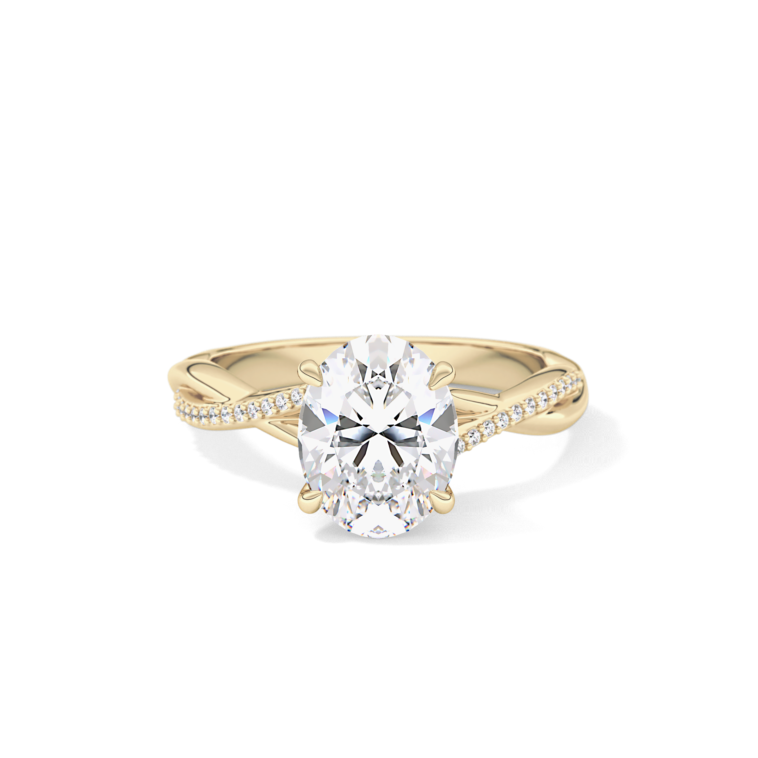 Oval Hidden Halo & Pave Lab Grown Diamond Engagement Ring