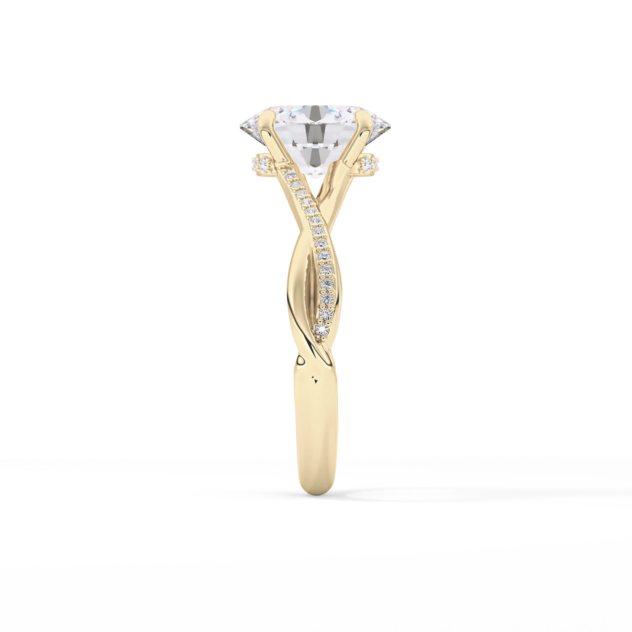 Oval Hidden Halo & Pave Lab Grown Diamond Engagement Ring