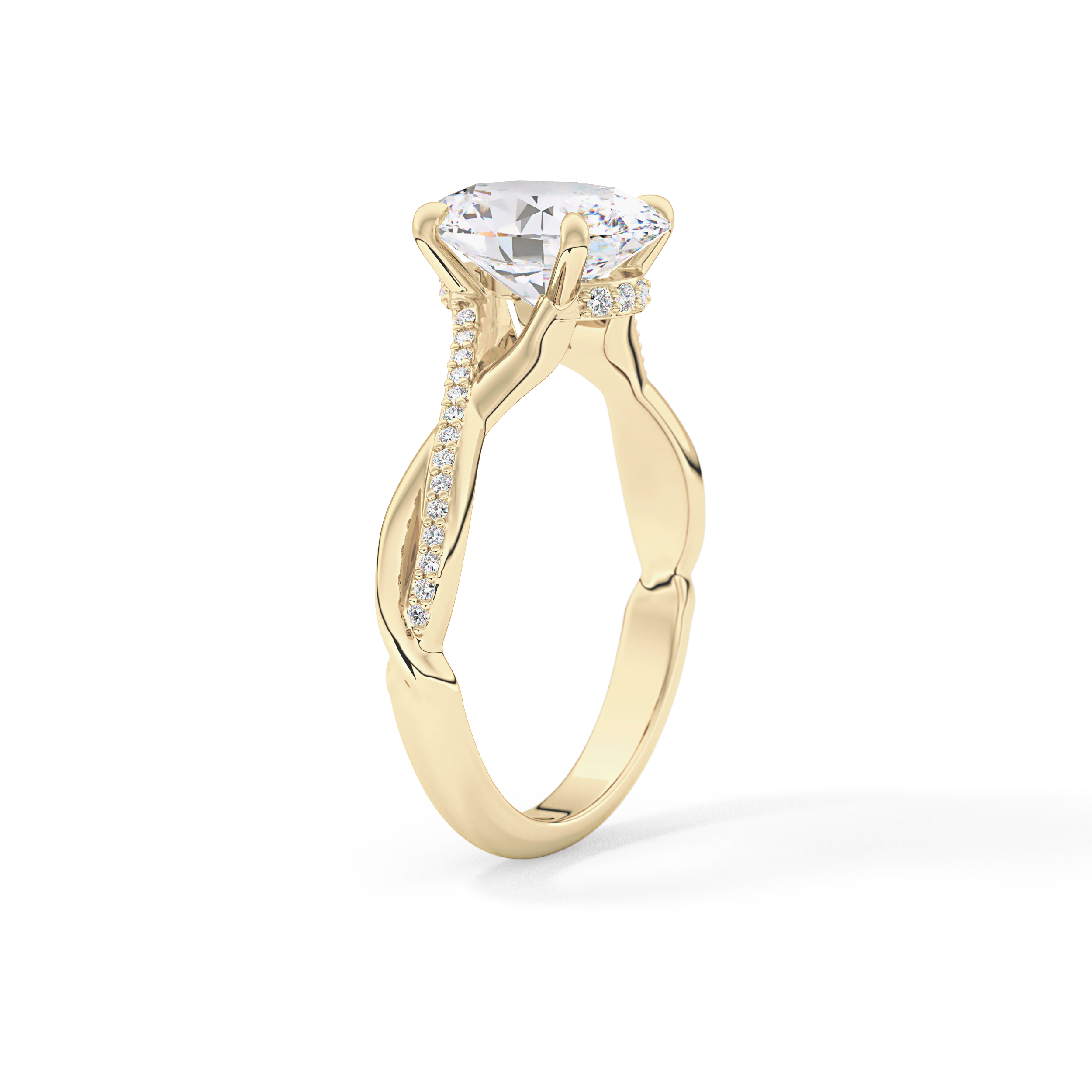 Oval Hidden Halo & Pave Lab Grown Diamond Engagement Ring