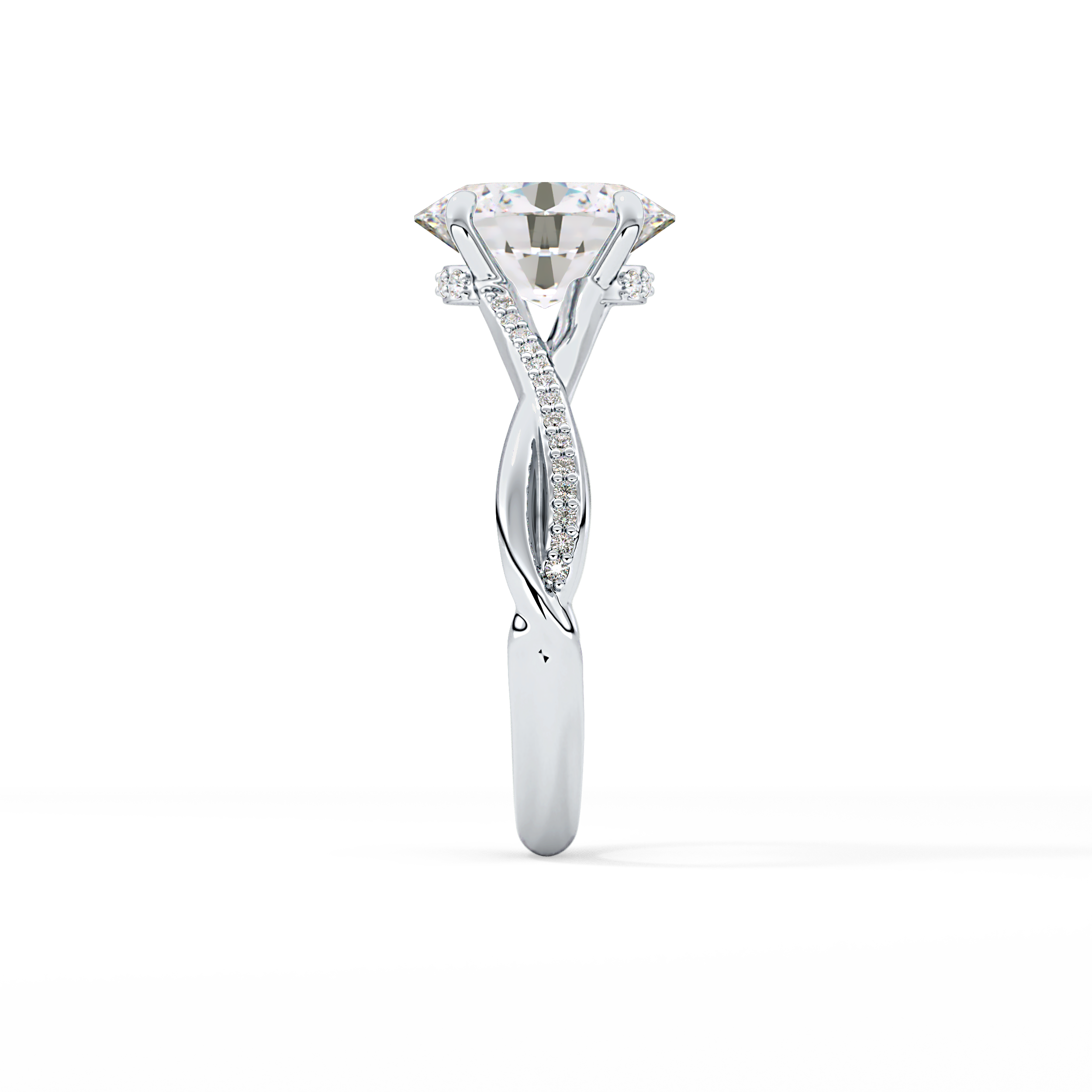 Oval Hidden Halo & Pave Lab Grown Diamond Engagement Ring