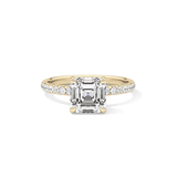 Asscher Pave Lab Grown Diamond Engagement Ring
