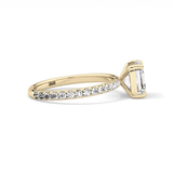 Asscher Pave Lab Grown Diamond Engagement Ring