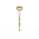 Asscher Pave Lab Grown Diamond Engagement Ring