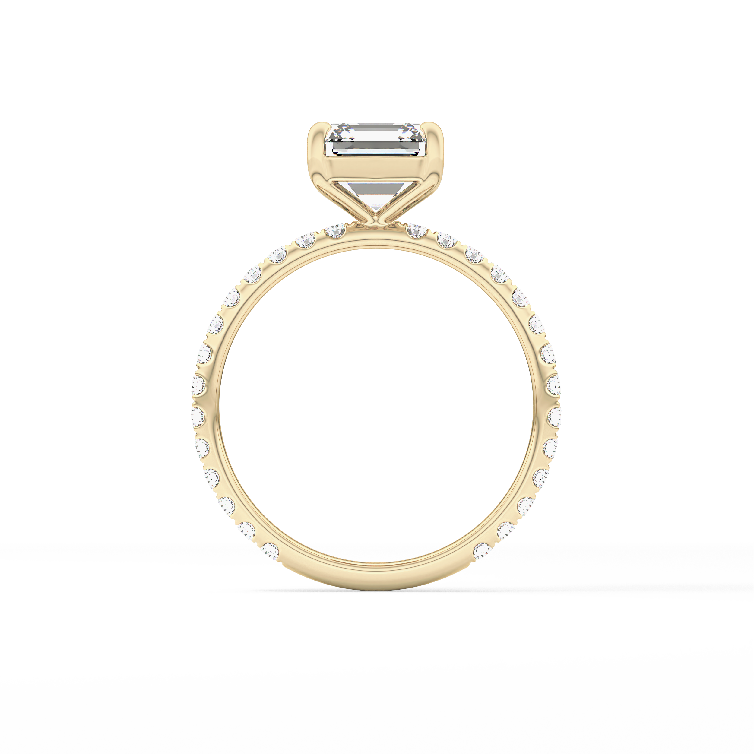 Asscher Pave Lab Grown Diamond Engagement Ring
