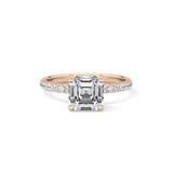 Asscher Pave Lab Grown Diamond Engagement Ring