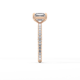 Asscher Pave Lab Grown Diamond Engagement Ring