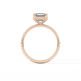 Asscher Pave Lab Grown Diamond Engagement Ring