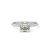 Asscher Pave Lab Grown Diamond Engagement Ring
