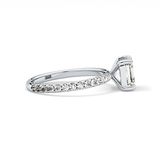 Asscher Pave Lab Grown Diamond Engagement Ring