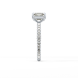 Asscher Pave Lab Grown Diamond Engagement Ring