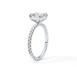 Asscher Pave Lab Grown Diamond Engagement Ring